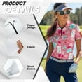 thumbnail image 5 of COEQINE V Neck Golf Shirts for Women 1/4 Zip Short Sleeve Golf Tops Gift Lip and Heart Print Moisture Wicking Polo Shirts Quick Dry Fit Workout Tennis Activewear, XL, 5 of 7
