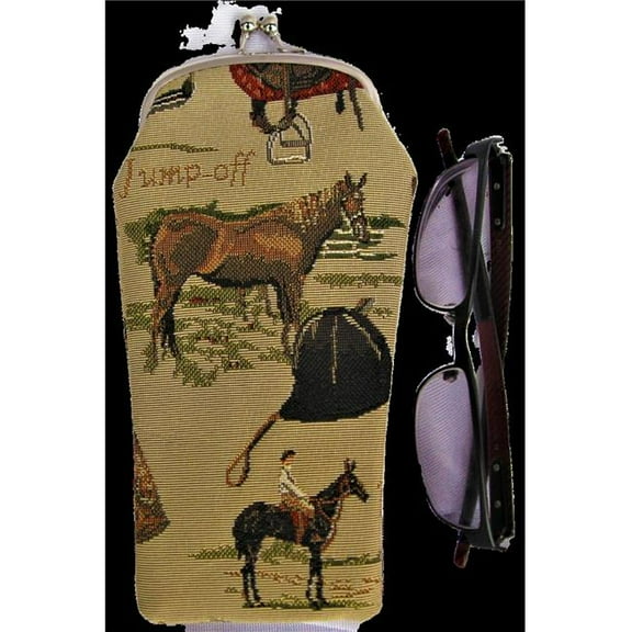 Tapestry Eyeglass Bag with Clasp - Horse