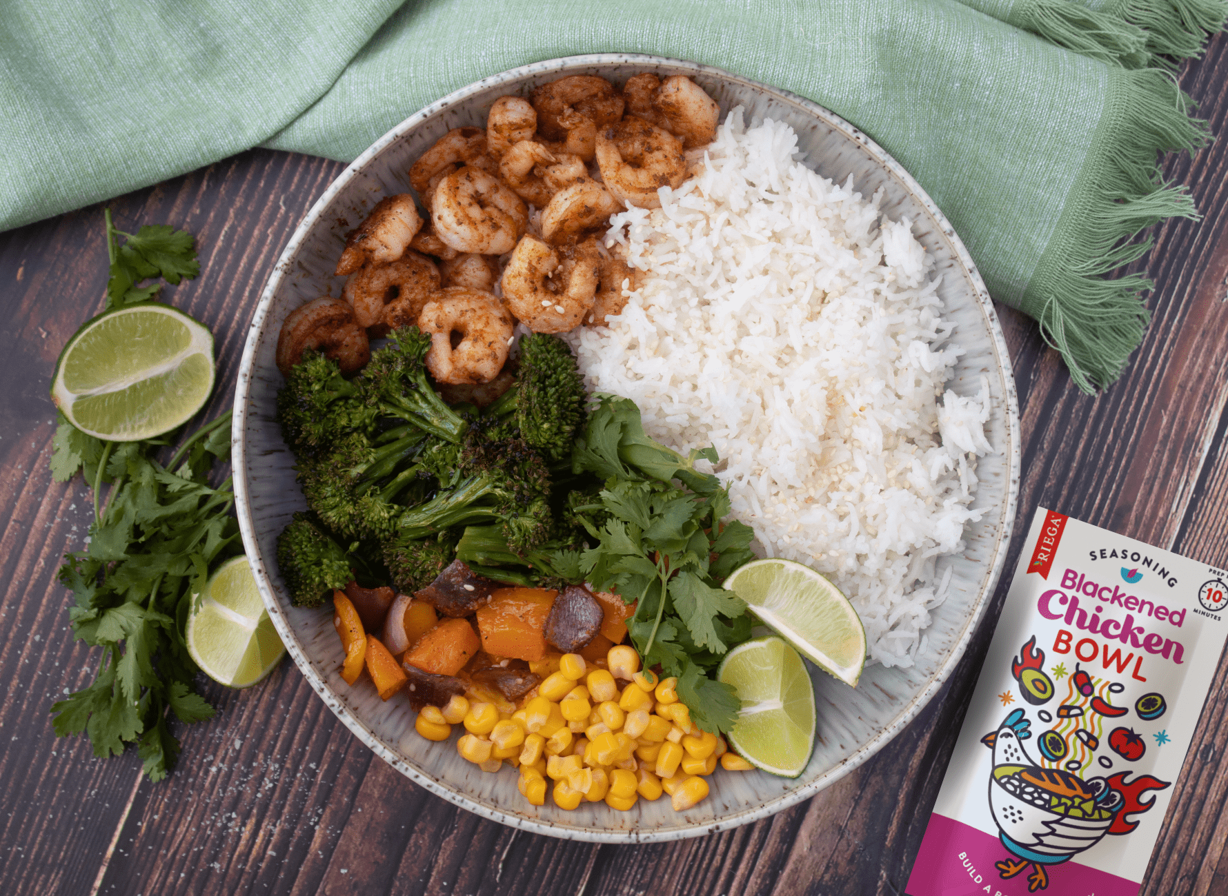 Riega Blackened Chicken Bowl Original Seasoning Mix, 8 Packets
