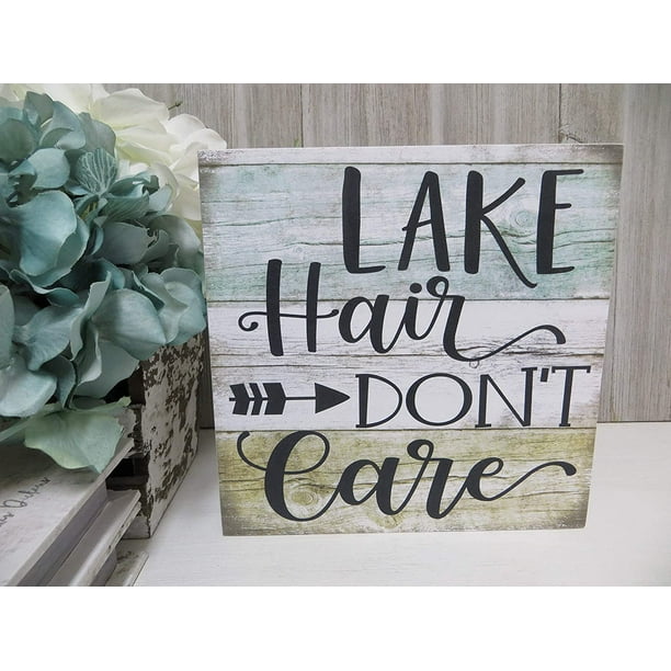 Fabricmcc Lake Sign Lake Hair Don T Care Wooden Sign Lake House Decor Humorous Lake Decor Lake House Wood Sign 12x12 Inch Square Plywood Sign Walmart Com Walmart Com