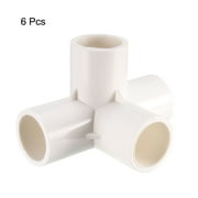 Unique Bargains 4 Way Elbow Pipe Fitting,Furniture Grade,1/2-inch Size Tee Corner Fittings White 6Pcs