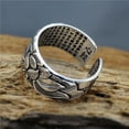 thumbnail image 2 of Jumpingount S999 Anillo de loto de plata maciza Anillo abierto de flor de loto para hombres y mujeres Regalo de joyería retro Ropa, zapatos y accesorios Miscelánea, 2 of 6