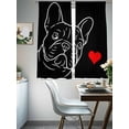 thumbnail image 4 of French Bulldog Sheer Curtains 2 Panels Set Love Heart Sheer Window Curtains Light Filtering Rod Pocket Voile Drapes for Bedroom Living Room 52"x63", 4 of 8