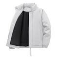 thumbnail image 4 of Men Puffer Jackets Thickened Warm Stand Collar Bubble Coat Long Sleeve Zip Up Parka Outdoor Windproof Down Outwear, 4 of 5