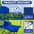 thumbnail image 4 of LIFERECORD Portable Camping Chair with Cup Holder & Side Pocket, Lightweight Folding Outdoor Chair for Beach, Fishing, Picnic, Heavy Duty 225LBS Capacity, Blue, 4 of 9