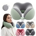 thumbnail image 2 of Travel Neck Pillow, 100% Pure Memory Foam Neck Pillow with Eye Mask, Upgraded Travel Pillow for Airplane, Comfortable and Breathable, Washable Cover, Must-Have for Airplane Travel, Office, Car, Home, 2 of 6