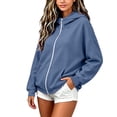 thumbnail image 6 of ITSAME Girls Full Zip Hoodie (5-16) Long Sleeve Solid Color Casual Comfort Hooded Sweatshirt with Pockets Size 7, 6 of 8