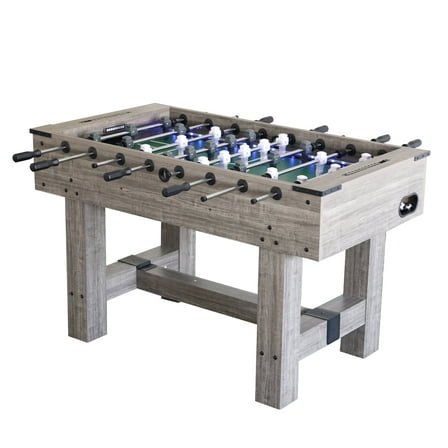 56" LED Light Up Foosball Table with Smart and Manual Scoring for Home Game Room Family Party