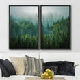 thumbnail image 2 of IDEA4WALL Framed Wall Art Print Set Aerial View of Green Forest Nature Wilderness Photography Realism Rustic Landscape Colorful Dark for Living Room, Bedroom, Office - 24"x36"x2 Black, 2 of 5