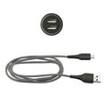 thumbnail image 2 of blackweb Dual-Port 3 FT USB-C to USB Cable Car Charging Kit (Black), 2 of 4