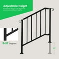 thumbnail image 4 of VIVOSUN Outdoor Handrail, 40" × 36" Fits 1 to 4 Steps, Adjustable Wrought Mattle Iron Stair Railing, 4 of 6