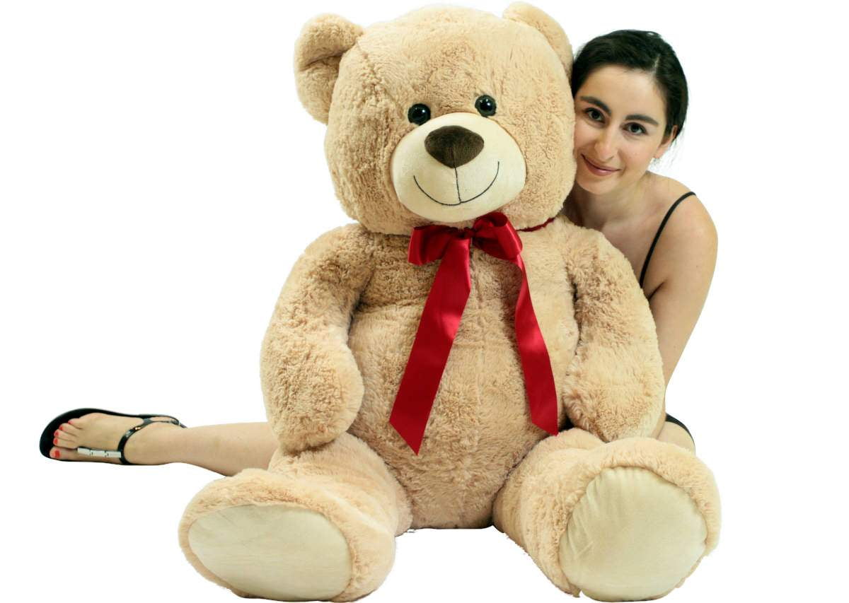 big plush 4 foot teddy bear extra soft 48 inch honey