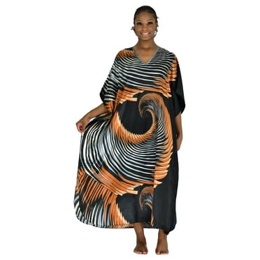 Up2date Fashion's Women's Caftan / Kaftan / Muumuu / Mumu, Midnight Spheroid Print, Caf-16C3B