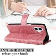 thumbnail image 7 of Allytechgroup for iPhone 16 Case Wallet, Sunflower Embossed PU Leather Flip Cover Stand Hand Strap Shockproof Stylish Cards Slots Phone Case for iPhone 16, Pink, 7 of 7