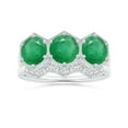 thumbnail image 4 of ANGARA Natural Aeon Art Deco Three Stone 2.25 ct Emerald Hexagonal Engagement Ring in 14K White Gold for Women (Size-6mm) | May Birthstone, Anniversary, Jewelry Gift for Women | Natural Emerald Ring, 4 of 10