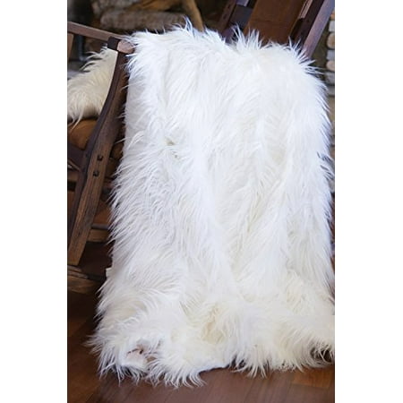 Faux Fur Throw Blanket, Mongolian Long Hair White - Walmart.com