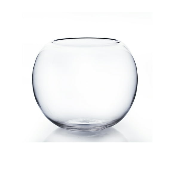 WGV Clear Bubble Bowl Glass Vase- 10" Wide x 8" Height, Good quality, Heavy Weighted Base - 1 Pc