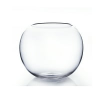 WGV Clear Bubble Bowl Glass Vase- 10" Wide x 8" Height, Good quality, Heavy Weighted Base - 1 Pc