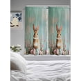 thumbnail image 3 of Easter Bunny Living Room Curtains 2 Panel, Colorful Eggs Rabbits Spring Daisy Flowers Cafe Window Treatment, Extra Long Farmhouse Bedroom Bathroom Kitchen Curtains Drapes 104"x72", 3 of 6