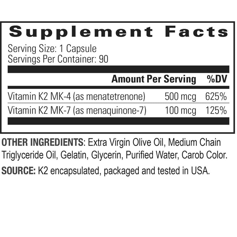 InnovixLabs Full Spectrum Vitamin K2 Capsules, 90 Ct, MK-4 +