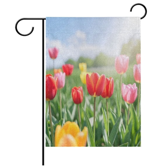 Ryvnso Summer Tulip Flower-a1 Pattern Garden Flag 12x18 Inch Double Sided Seasonal Yard Decoration