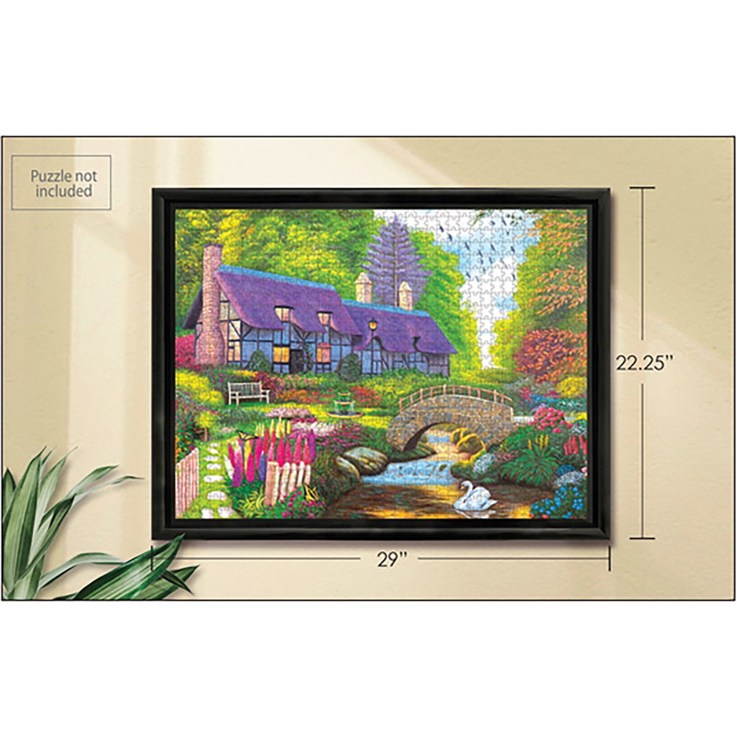 RoseArt: Puzzle Frame Kit - Ideal For 1000pc 27x20" Jigsaws, 4pc Snap-Together Black Frame, 6 Puzzle Saver Sheets, Build-Save-Frame, Display-Preserve