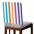 thumbnail image 2 of Rainbow Striped Chair Covers Set of 1 Colorful Rectangular Geometric Chair Back Covers Stretch Removable Washable Slipcovers Protector for Dining Room Kitchen Party Decor, 2 of 5