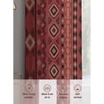 thumbnail image 6 of Bohemian Texture Sheer Curtains 2 Panels Set Abstract Red Black Geometric National Ethnic Tribal Sheer Window Curtains Light Filtering Rod Pocket Voile Drapes for Bedroom Living Room 52"X72", 6 of 8