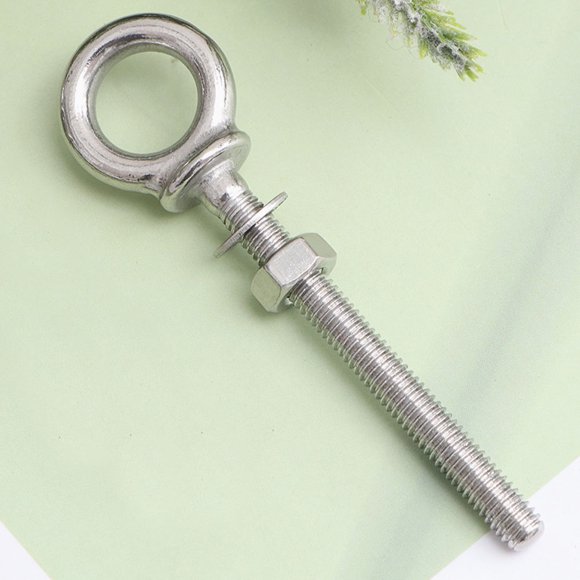 COMPUKAS Tornillos De Ojo De Acero Inoxidable Para Levantar Con Anillo Para Uso En Hogar Color Plata