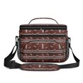 thumbnail image 2 of Football Stripe Brown Pattern Insulated Lunch Box for Women Men, Medium Leakproof Cooler Bag with Adjustable Strap, 10"x6.7"x8", 2 of 6