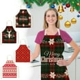 thumbnail image 7 of SIYTUAU Green Christmas Classic Holiday Linen Apron Flax Material Size 21.7 X 26.8 Inches Printed Design Kitchen Apron For Cooking And Decor Holiday Apron D, 7 of 7