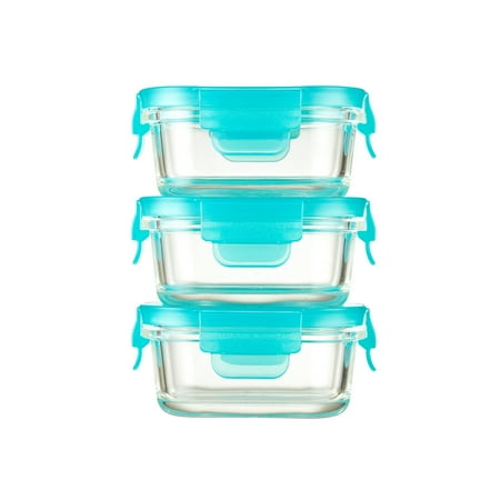 UPC: 0895411002145 | Innobaby EZ Lock Glass Container / 3 Pack / Rectangle