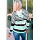 thumbnail image 1 of ABPHQTO Sudadera con capucha de manga larga con cordón de rayas verdes para mujer, 1 of 5