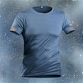 thumbnail image 2 of European Ice Silk Men's T Shirt Cool Breathable Comfortable Loose Fit Casual Round Neck Short Sleeve Sportswear Trendy Sweat Wicking Fitness Tee Mens Basic Tee Shirts Summer Classic T-Shirts, 2 of 6