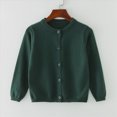 thumbnail image 2 of CAUYDY Toddler Baby Girl Boy Soild Knit Sweater Round Neck Long Sleeve Pullover Sweatshirt Coat Fall Winter Clothes(L101-Dark Green,18-24 M), 2 of 4