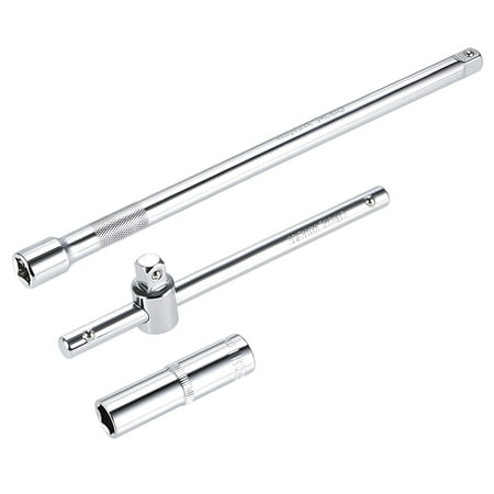 

Socket Accessory Set 11mm 6-Point Deep Socket 6 Sliding Wrench Breaker Bar 10 Extension Bar with 3/8 Drive