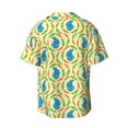 thumbnail image 6 of Lsque Blue Rabbit print Men's Cuban Collar Short Sleeve Shirt Summer Beachwear Casual Button Down Fashionable Vacation Leisure Shirt-XX-Large, 6 of 7