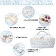 thumbnail image 2 of Blue Floral Travel Makeup Bag for Women 180° Open Toiletry Bags Lay-Flat Cosmetic Organizer Puffy Large Capacity Organizer For Toiletries & Brushes, 2 of 6