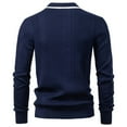 thumbnail image 5 of LMOIPLI Mens Knit Henley Sweater Long Sleeve Lightweight Casual Slim Fit Dressy Casual Striped Pullover Sweaters Navy M, 5 of 9
