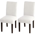 thumbnail image 1 of Stretch Dining Chair Covers Chair Covers for Dining Room Set of 2 Chair Covers Slipcovers Chair Slipcovers Protectors Covers Dining Chairs, Feature Spandex Textured Checked Jacquard Fabric, Ivory, 1 of 7