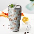 thumbnail image 3 of 30oz Blue Highland Cow Flower Leaf Pattern Tumblers Stainless Steel Tumbler with Lid and Straw,Vacuum Insulated Double Wall Travel Tumbler Cups Mug with Cleaning Brush for Coffee,Tea, 3 of 7