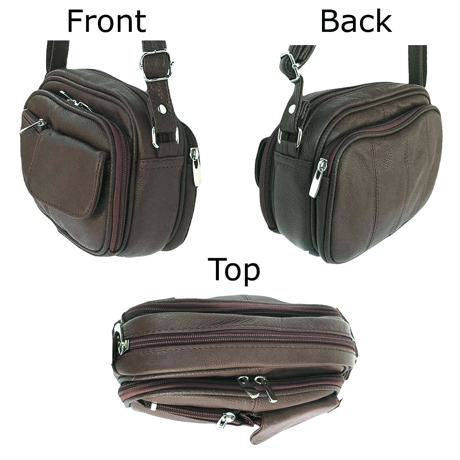 Cowhide Leather Womens Shoulder Purse Small Cross Body Organizer Bag with...