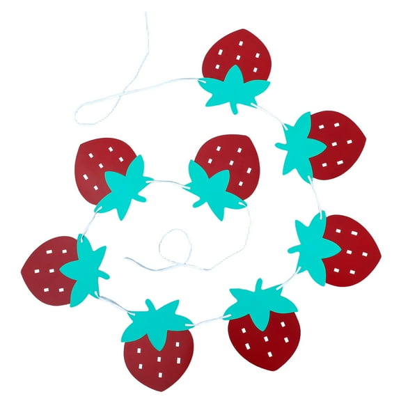 Hemoton Strawberry Baby Shower Party Decorations Birthday Door Banner Red