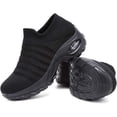 thumbnail image 1 of HAOSHIDUO Zapatillas de Tenis para Mujer Ligeras cómodas de Malla Calzado de Caminata para Mujer sin Cordones Negro 26.0 cm Negro 26.0 cm Xishao ropa, 1 of 2