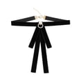 thumbnail image 1 of Corbata de cuello de terciopelo con broche de lazo para mujer Inspire Chic, decorada con cuentas, color negro, 1 of 5