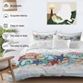 thumbnail image 3 of 3 Piece Sky Blue Ocean Starfish Duvet Cover Set Twin Size, Microfiber Comforter/Quilt Cover with Corner Ties and 2 Pillowcases, Summer Coastal Coral Conch All Season Soft Bedding with Zipper Closure, 3 of 8