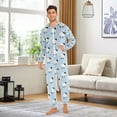 thumbnail image 6 of FORMRS Onesies Pajama for Adults Unisex Hoodie Winter Jumpsuit One Piece Sleepwear, Sizes S-2XL, Blue Sheep Pattern, 6 of 7