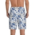 thumbnail image 2 of JUNZAN Blue Paisley Pattern Sleep Pajama Shorts for Men,Men's Pajama Bottoms,Sleepwear,Pj Shorts, 2 of 7