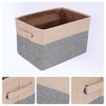 thumbnail image 2 of Unique Bargains Storage Cube Fabric Storage Bin with Handles Beige 15*10.2*9.8in, 2 of 6