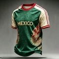 thumbnail image 2 of Mexico Soccer Jersey Shirts for Men 2026 Country Team Short Sleeve Crew Neck 2D Graphic Football Shirt Retro Streetwear Top, Green XL, 2 of 4